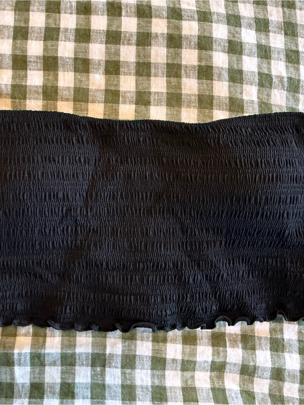 Hollister Black Smocked Bikini Top